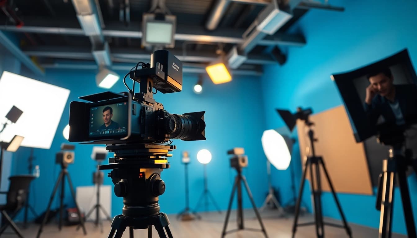 Showcasing commercial videography with a professional videographer in a studio setting.
