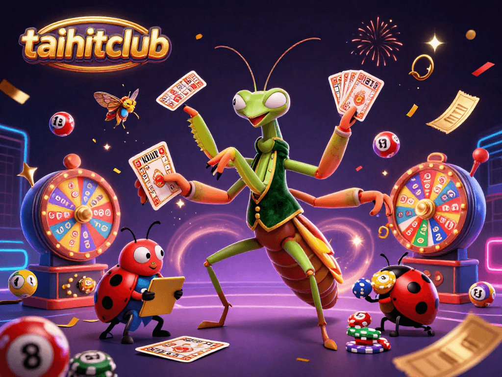 Engage players at taihitclub with vibrant lottery elements and dynamic characters in a lively scene.