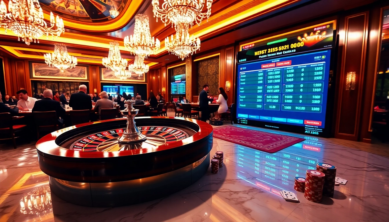 Players engaged at a roulette table in a luxurious casino environment, inspired by https://f168.tools/ and betting excitement.