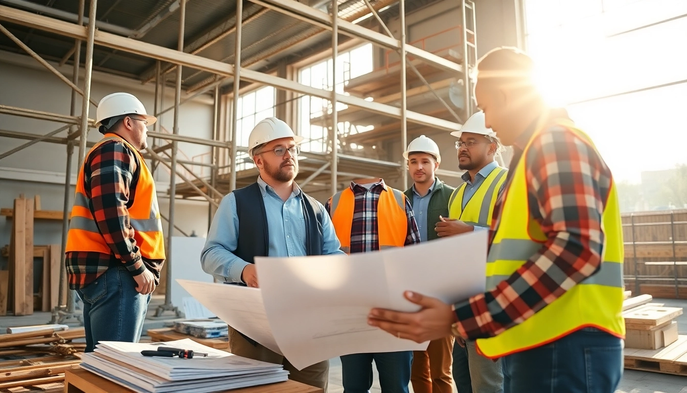 New Jersey Commercial General Contractor collaborating with clients at a construction site.