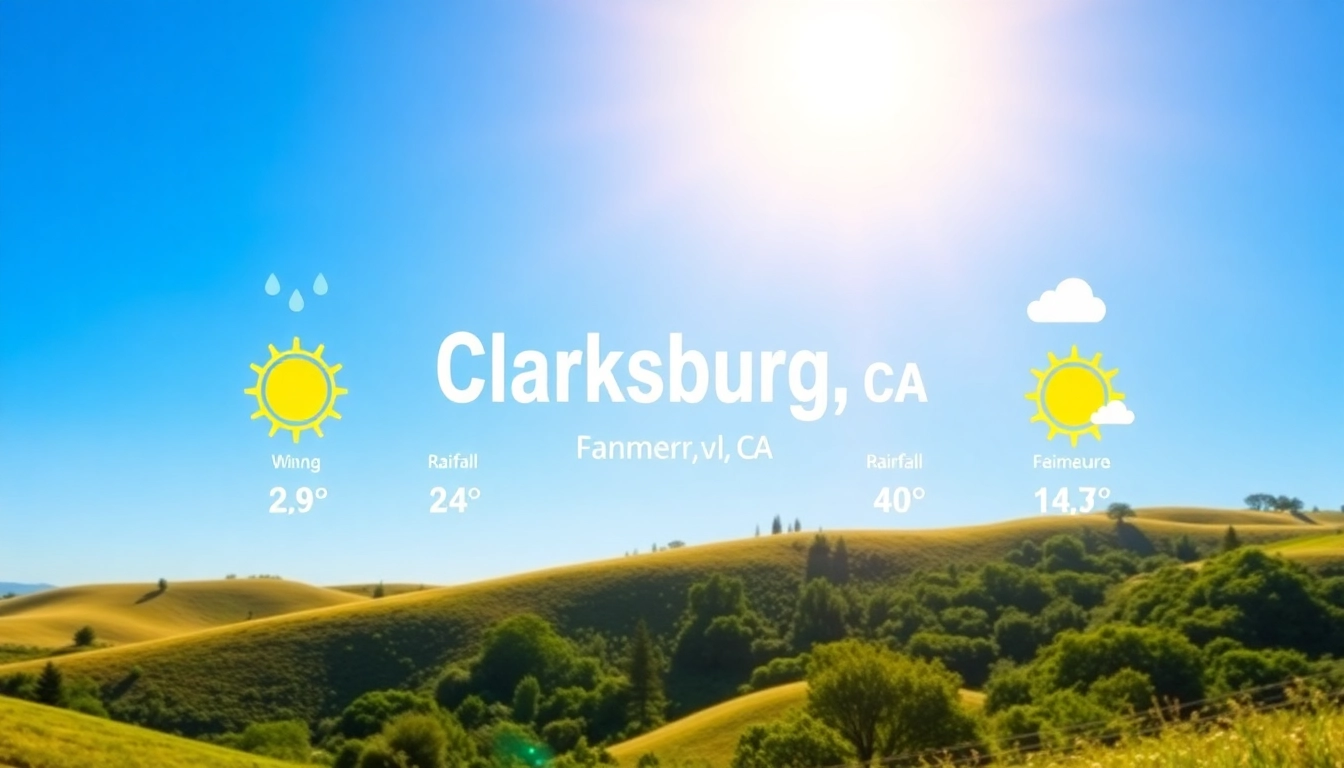 Understanding Clarksburg CA weather with detailed infographic showcasing temperature and conditions.
