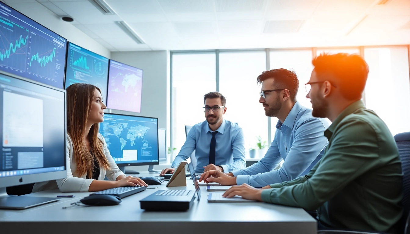 Find msp companies near me working diligently in a modern IT office space.