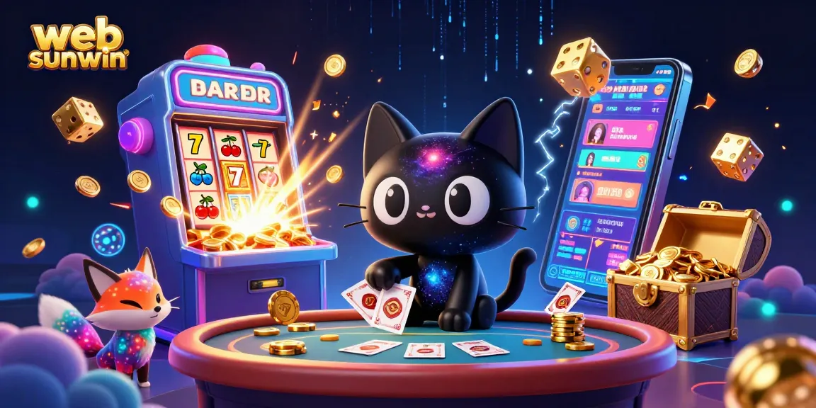 Engage in thrilling gameplay with web sunwin at the cosmic casino table featuring a black hole cat.