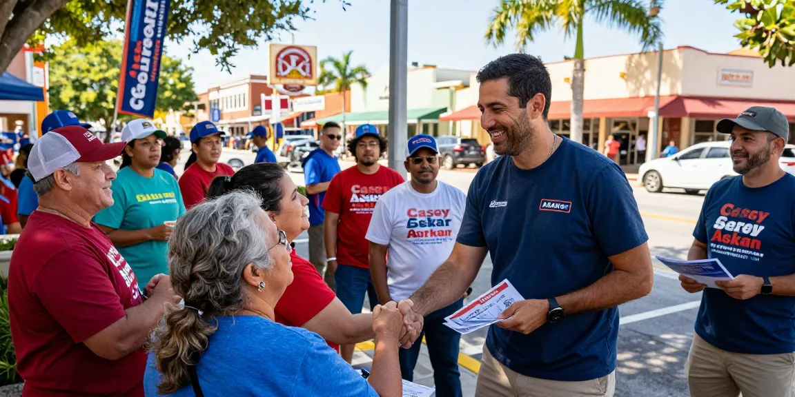 Casey Askar engaging with supporters in Florida during campaign events, highlighting his outreach efforts.
