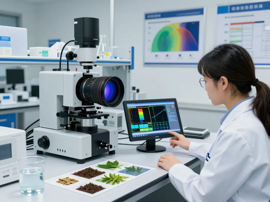 Examining data from a sensore iperspettrale in a high-tech lab.