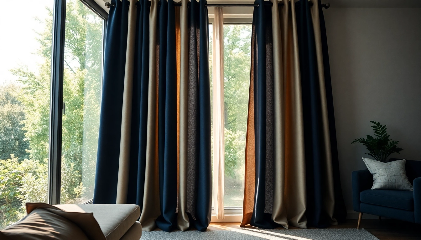 Elegant verduisterende gordijnstof curtains enhancing a cozy living room atmosphere.