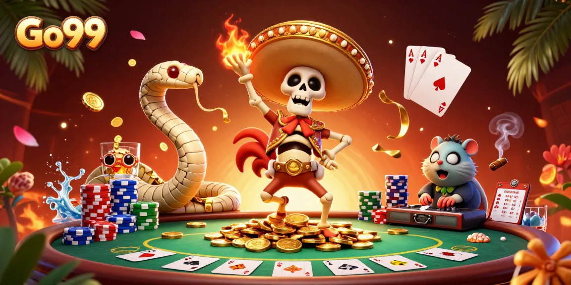 Players enjoy Go99, where a vibrant skeleton mariachi rooster celebrates big wins with gold coins.