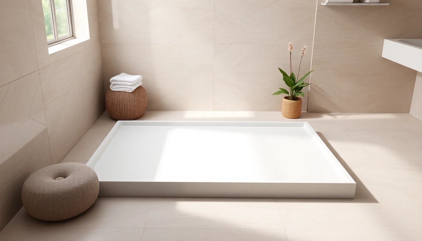 Stylish installation of 800 x 800 shower base in a modern bathroom setting.