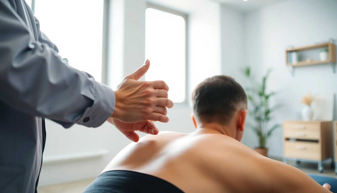 Illustration of effective back pain solutions with a chiropractor adjusting a patient.
