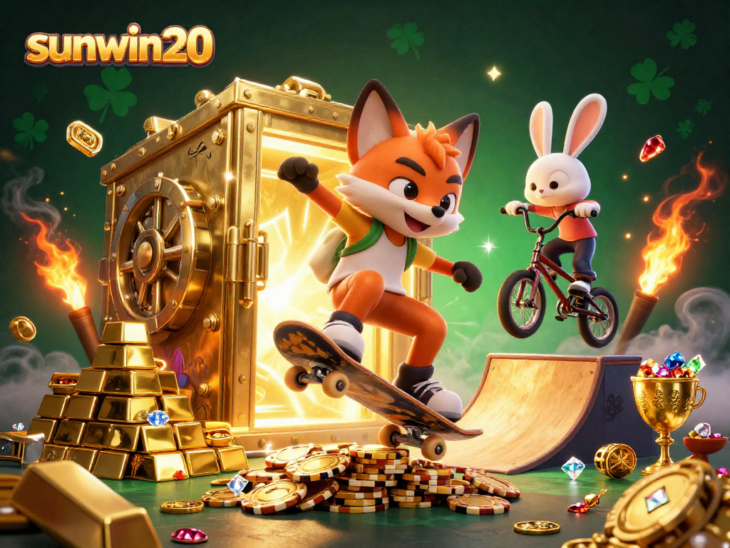 Experience the thrill of sunwin20 as you skate through a vibrant casino world filled with treasures and fun.
