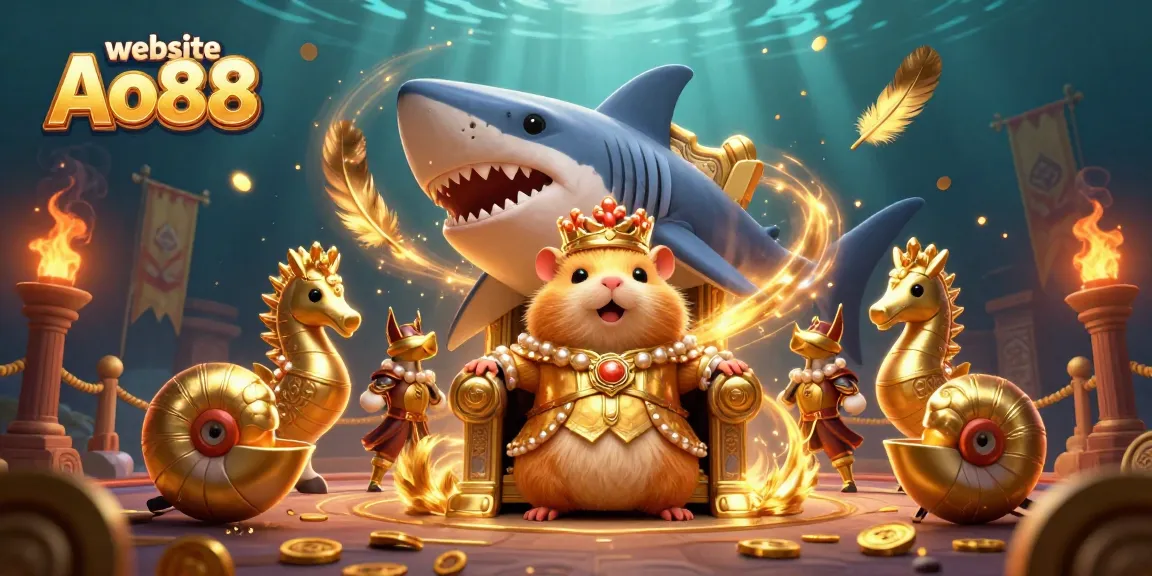 Experience the thrilling world of website Ao88 with a vibrant underwater scene and unique characters.