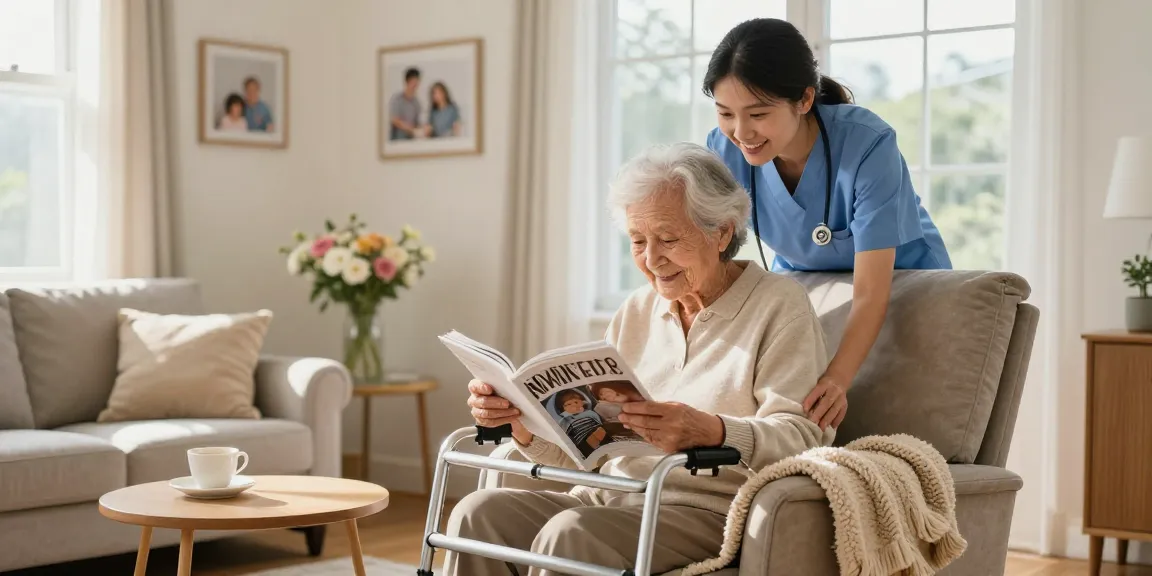 Buy nobility aids to empower seniors like the elderly person utilizing mobility devices, enhancing independence in a cozy home setting.