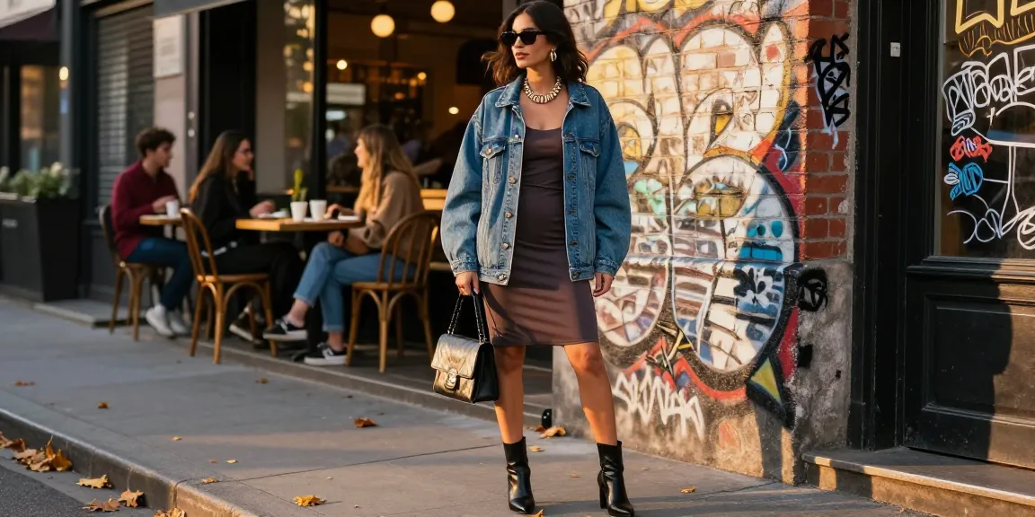 Stylish woman embodies modern women's fashion in urban setting, showcasing street style with vibrant accessories and chic outfit.