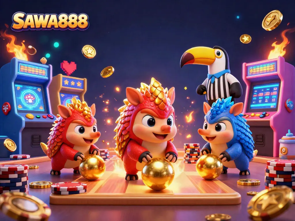 Experience thrilling gameplay with SAWA888’s colorful characters and casino elements in action.