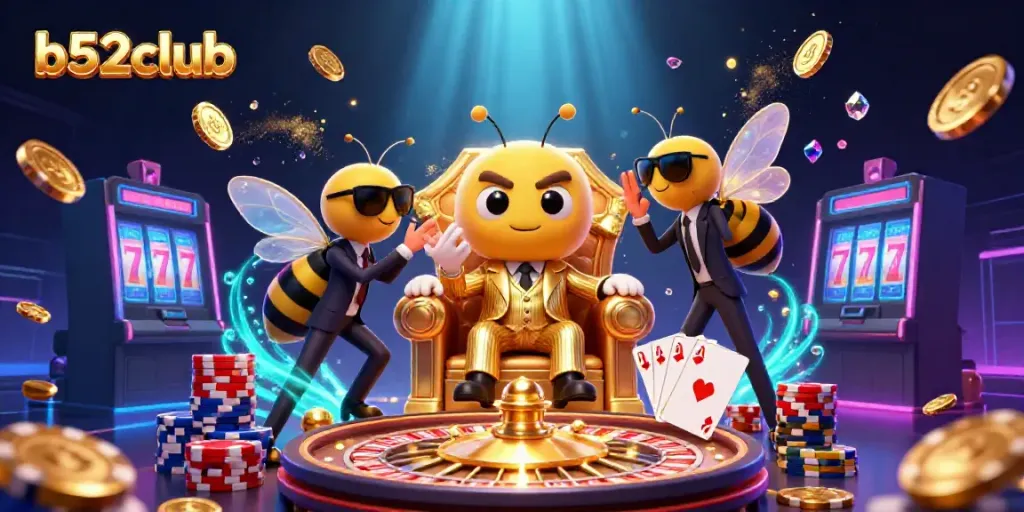 Join the b52club for dynamic gaming with bumblebee mob boss, wasp bodyguards, and thrilling casino elements.