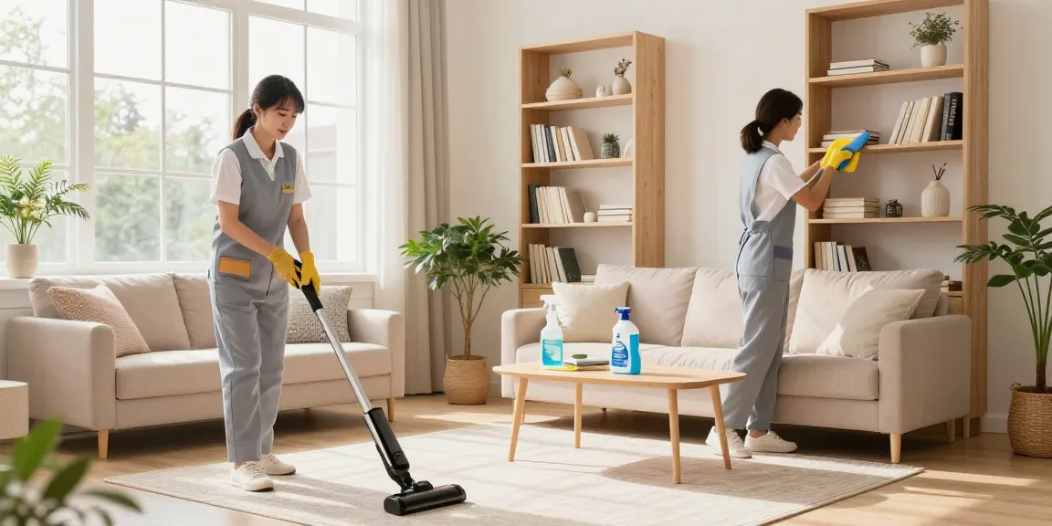 Professional cleaners enhancing spaces with reinigungsfirma bern services, showcasing a bright and clean home environment.
