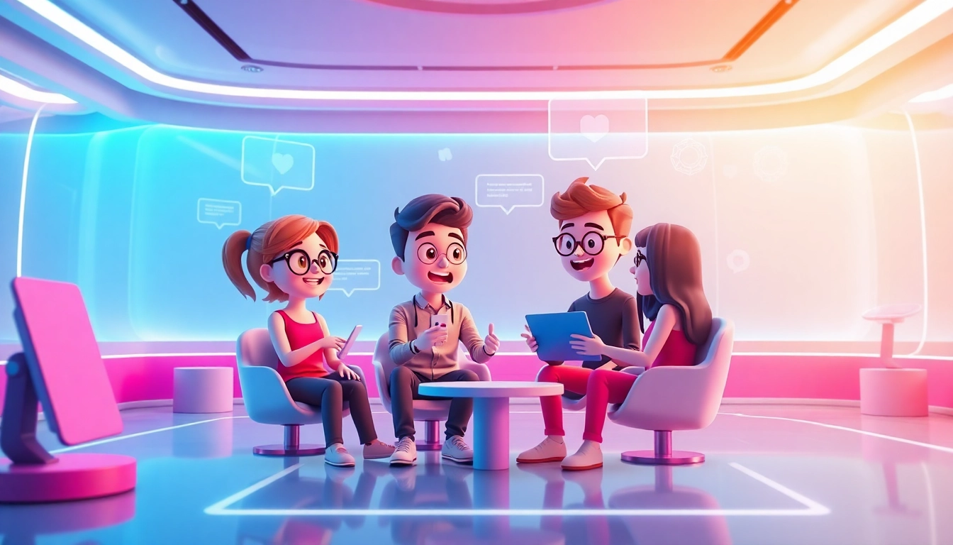 Crush on ai interactive chat scene featuring vibrant AI characters and immersive technology.