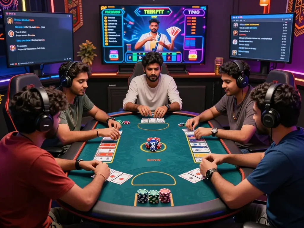 Engaging players enjoying Teen Patti Star APK in a vibrant online gaming atmosphere filled with excitement and interaction.