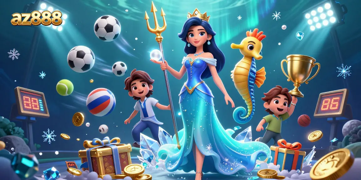 Experience the excitement of az888 with a captivating underwater casino scene featuring dynamic sports elements.