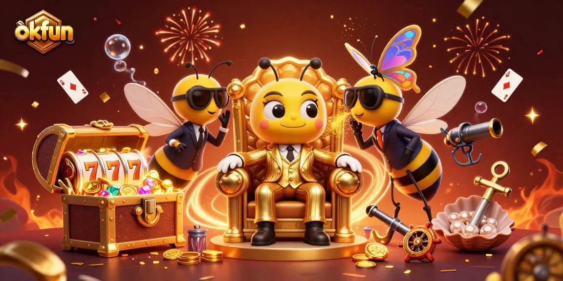 Experience okfun's lively casino world with vibrant gaming scenes and a wealth of treasures.
