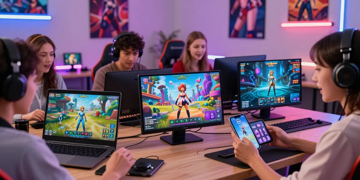 Engaging gameplay scene showcasing hentaigames across devices with vibrant characters and fantasy elements.