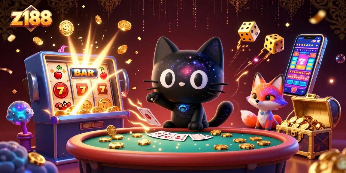 Spin and win at z188 with vibrant casino visuals showcasing lively gaming elements!