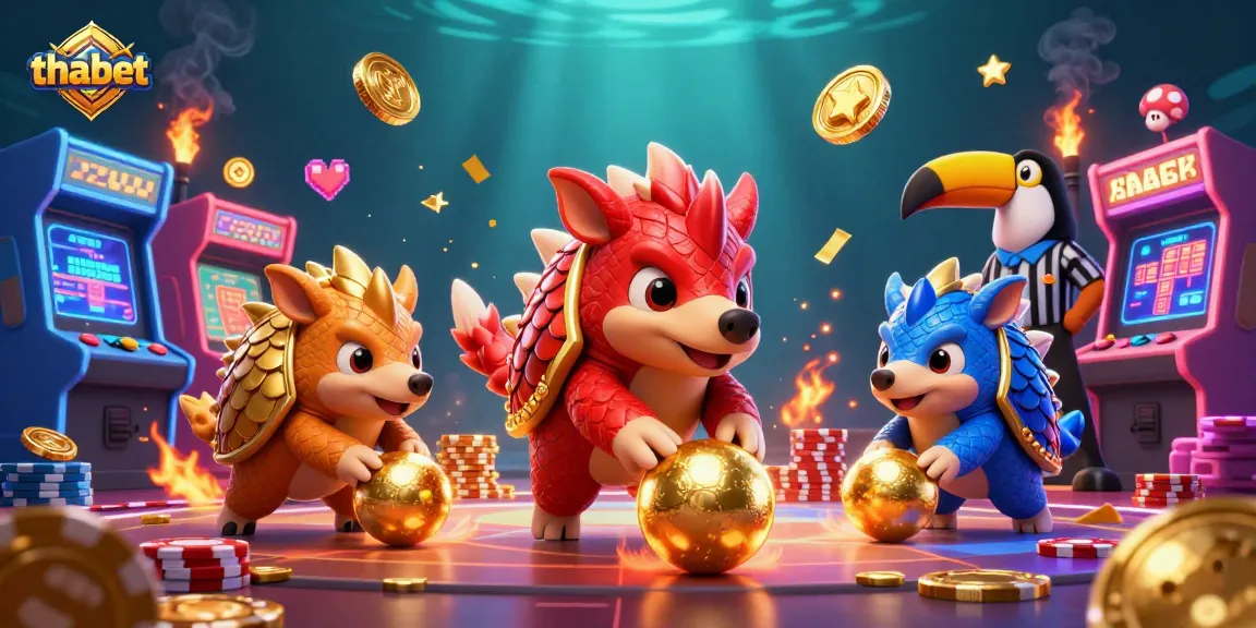 Experience thrilling gambling at thabet with rival pangolins competing in a dazzling 3D casino scene.